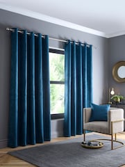 Fusion Strata Room Darkening Woven Pair of Eyelet Curtains - Image 1 of 3