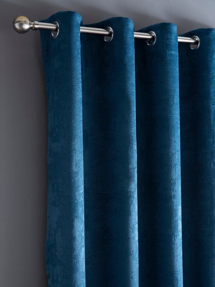 Fusion Strata Room Darkening Woven Pair of Eyelet Curtains - Image 2 of 3
