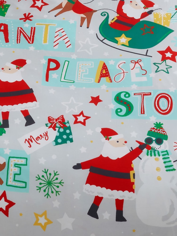 Bedlam Grey Santa Please Stop Here Glow in the Dark Duvet Set - Image 4 of 5