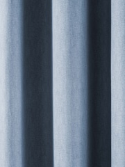 Fusion Light Blue Sorbonne 100% Cotton Pair of Eyelet Room Darkening Curtains - Image 3 of 3
