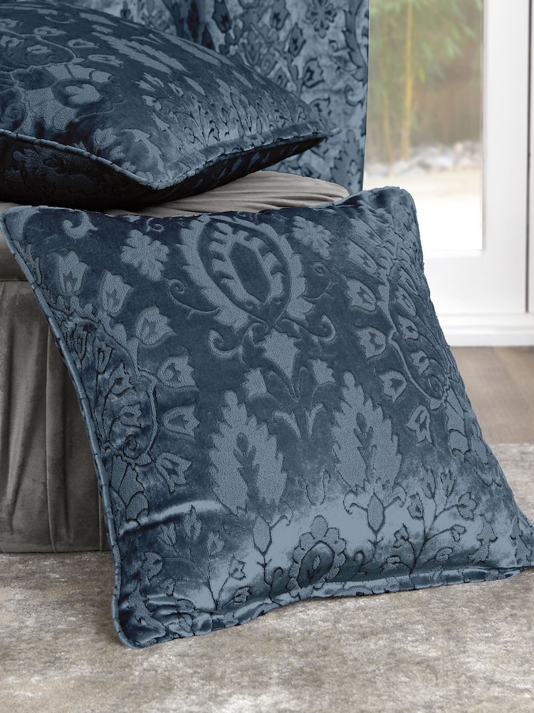 Curtina Blue Trinity Jacquard Filled Cushion - Image 1 of 3 Curtina Blue Trinity Jacquard Filled Cushion - Image 1 of 3