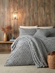Fusion Grey Romo Fleece and Sherpa Filled Cushion - Image 2 of 2