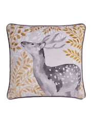 Dreams & Drapes Grey Forest Animals Velvet Filled Cushion - Image 2 of 3