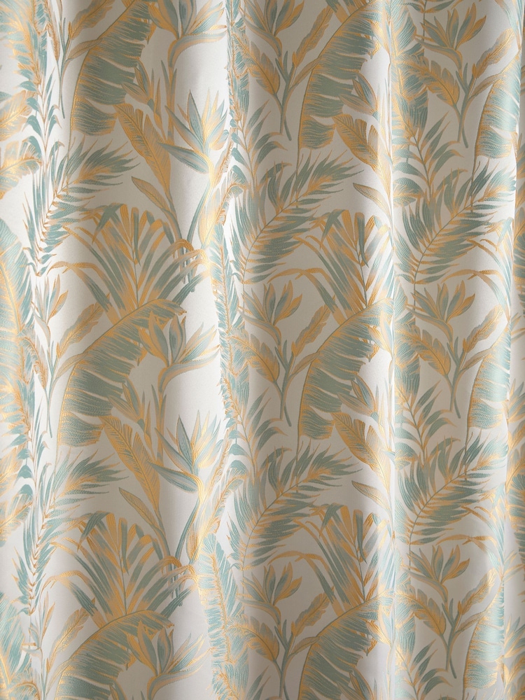 Laurence Llewelyn-Bowen Paradise Palm Jacquard Pair of Eyelet Curtains - Imagem 3 de 3