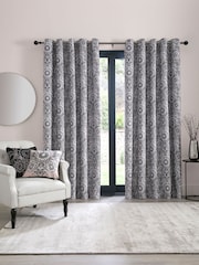 Laurence Llewelyn-Bowen Natural Romilly Blackout Pair of Eyelet Curtains - Image 2 of 3