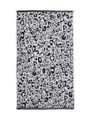 Fusion Black Animal Print Jacquard Bath 100% Cotton Towel - Image 3 of 3