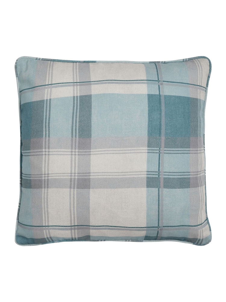 Fusion Duck Egg Balmoral Check 100% Cotton Filled Cushion - Image 3 of 3 Fusion Duck Egg Balmoral Check 100% Cotton Filled Cushion - Image 3 of 3