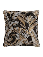 Laurence Llewelyn-Bowen Black Paradise Palm Jacquard Filled Cushion - Image 2 of 3