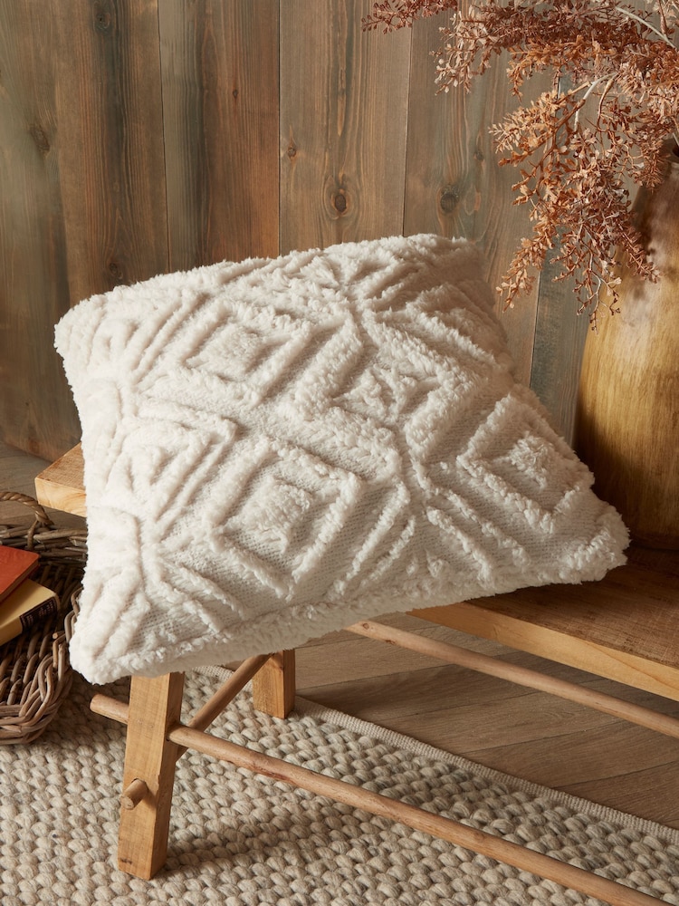 Fusion Natural Romo Fleece and Sherpa Filled Cushion - Image 1 of 2