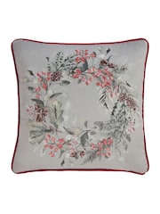 Dreams & Drapes Winter Sprigs Velvet Filled Cushion - Imagem 3 de 4