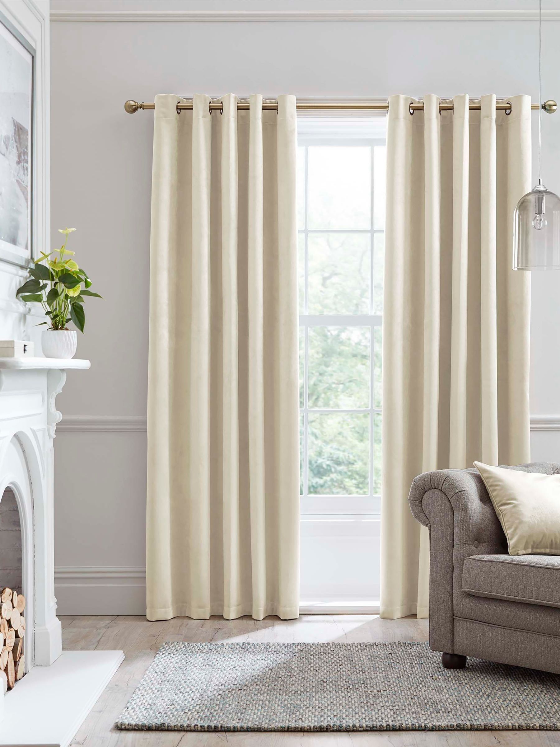Buy Laurence Llewelyn-Bowen Ivory Montrose Velvet Blackout Thermal ...
