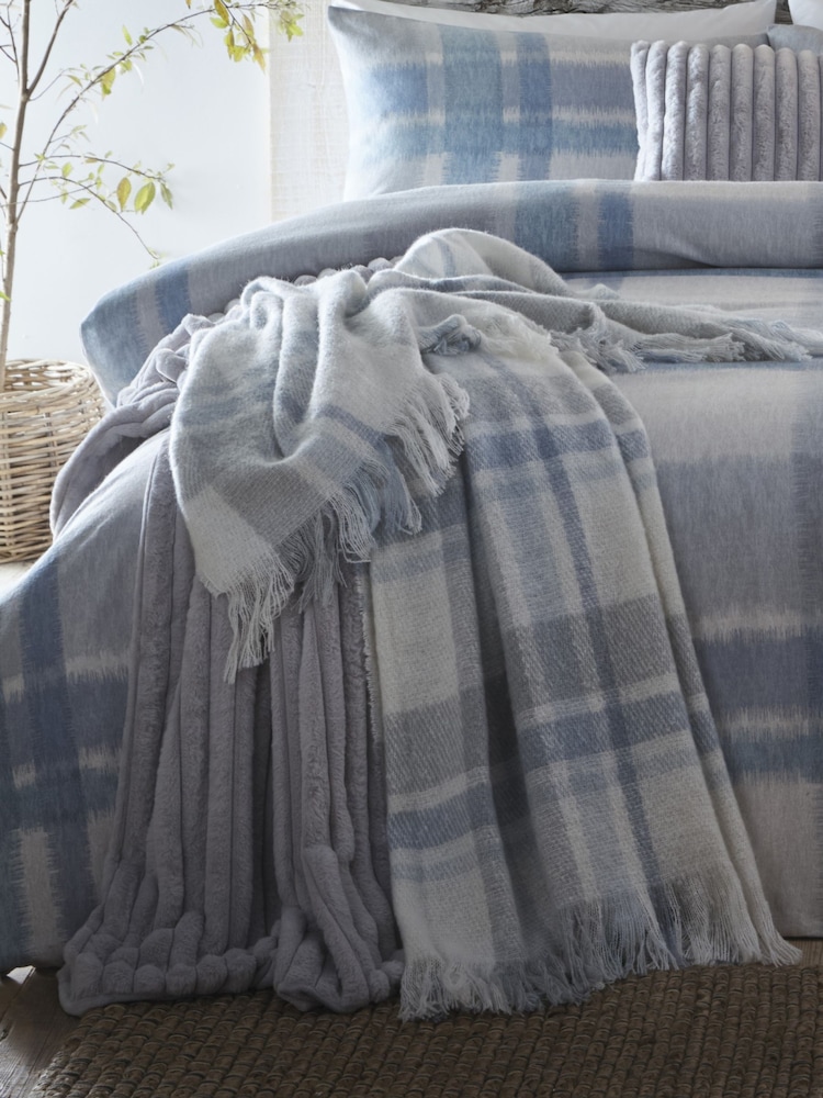 Appletree Blue Verbier Faux Mohair Bedspread - Image 1 of 3