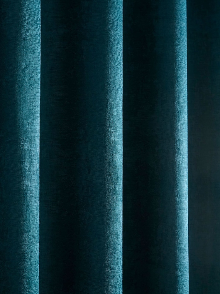 Fusion Strata Room Darkening Woven Pair of Eyelet Curtains - Image 3 of 3