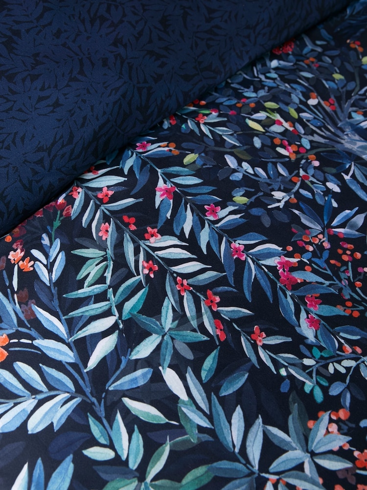 Soiree Navy Tessa 200 Thread Count 100% Cotton Duvet Cover Set - Image 3 of 3 Soiree Navy Tessa 200 Thread Count 100% Cotton Duvet Cover Set - Image 3 of 3