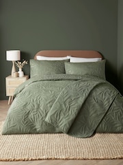 Serene Dark Green Luana quilted Duvet Cover Set - Image 2 of 4