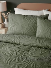 Serene Dark Green Luana quilted Duvet Cover Set - Image 3 of 4
