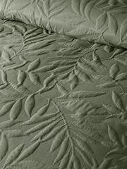 Serene Dark Green Luana quilted Duvet Cover Set - Image 4 of 4