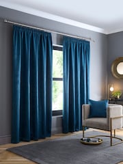 Fusion Galaxy Room Darkening Woven Pair of Pencil Pleat Curtains - Image 2 of 3