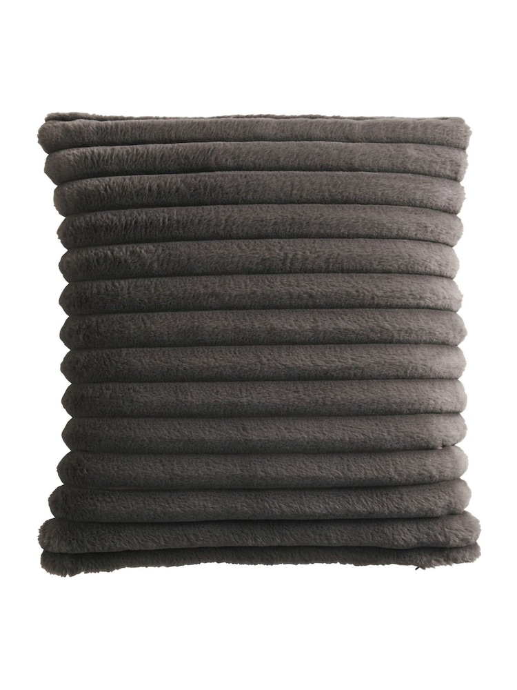 Appletree Charcoal Morritz Faux Fur Filled Cushion - Image 3 of 5