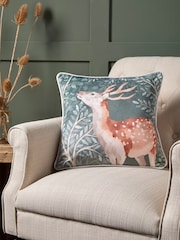 Dreams & Drapes Green Forest Animals Velvet Filled Cushion - Image 1 of 4
