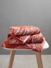 Fusion Terracotta Matteo Jacquard Bath 100% Cotton Towel - Image 1 of 3