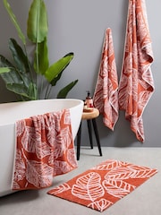 Fusion Terracotta Matteo Jacquard Bath 100% Cotton Towel - Image 2 of 3