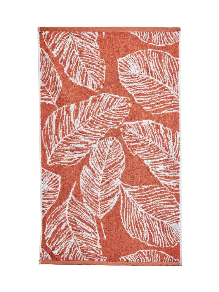 Fusion Terracotta Matteo Jacquard Bath 100% Cotton Towel - Image 3 of 3
