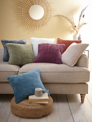 Appletree Natural Alba Textured Chenille Filled Cushion - Image 2 of 4