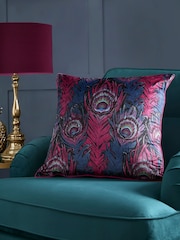 Laurence Llewelyn-Bowen Plum Dandy Peacock Jacquard Filled Cushion - Image 1 of 3