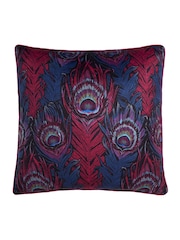 Laurence Llewelyn-Bowen Plum Dandy Peacock Jacquard Filled Cushion - Image 2 of 3