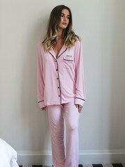 Personalised Jersey Long Sleeve Pyjamas Set By HA Design - Image 1 of 4