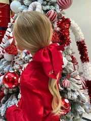 Personalised Satin Hair Bow Scrunchie by HA Design - Image 1 of 2