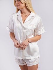 Personalised Bridal Luxury Satin Short Sleeve Pyjamas Set by HA Design - Image 3 of 4