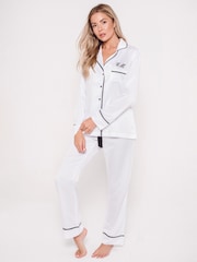 Personalised Sleep Satin Luxe Long Sleeve Pyjamas Set by HA Design - Image 3 of 4