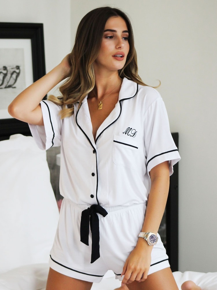 Personalised Sleep Jersey Short Sleeve Pyjamas Set By HA Design - Image 1 of 3