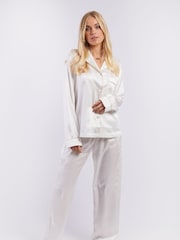 Personalised Bridal Luxury Satin Long Sleeve Pyjamas Set by HA Design - Image 4 of 5