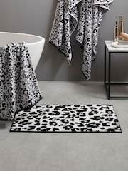 Fusion Black Animal Print Non-Slip Reverse Bath Mat - Image 1 of 3