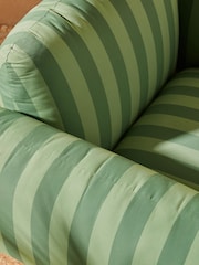 MADE.COM Green Stripe Samaya Outdoor Garden Lounge Chair - Image 2 of 5