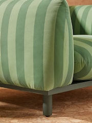 MADE.COM Green Stripe Samaya Outdoor Garden Lounge Chair - Image 3 of 5