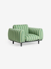 MADE.COM Green Stripe Samaya Outdoor Garden Lounge Chair - Image 4 of 5