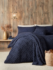Fusion Navy Romo Fleece and Sherpa Duvet Cover Set - Image 2 of 4