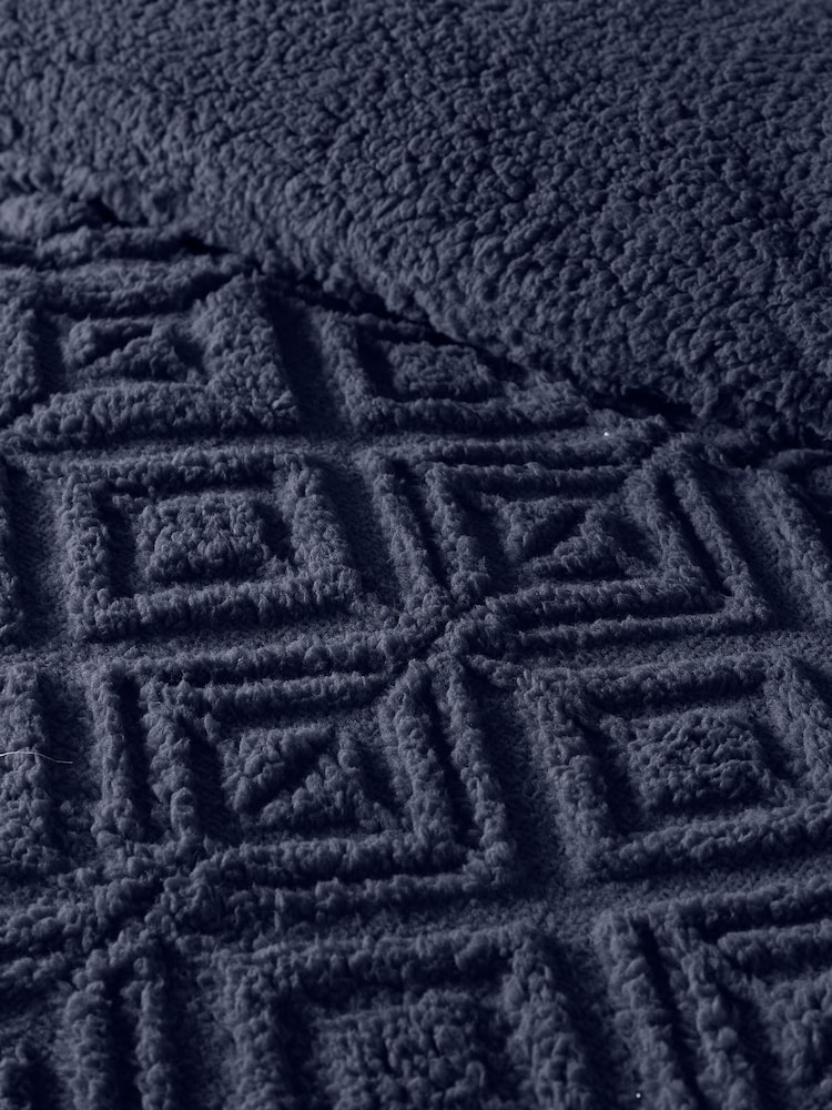 Fusion Navy Romo Fleece and Sherpa Duvet Cover Set - Image 4 of 4