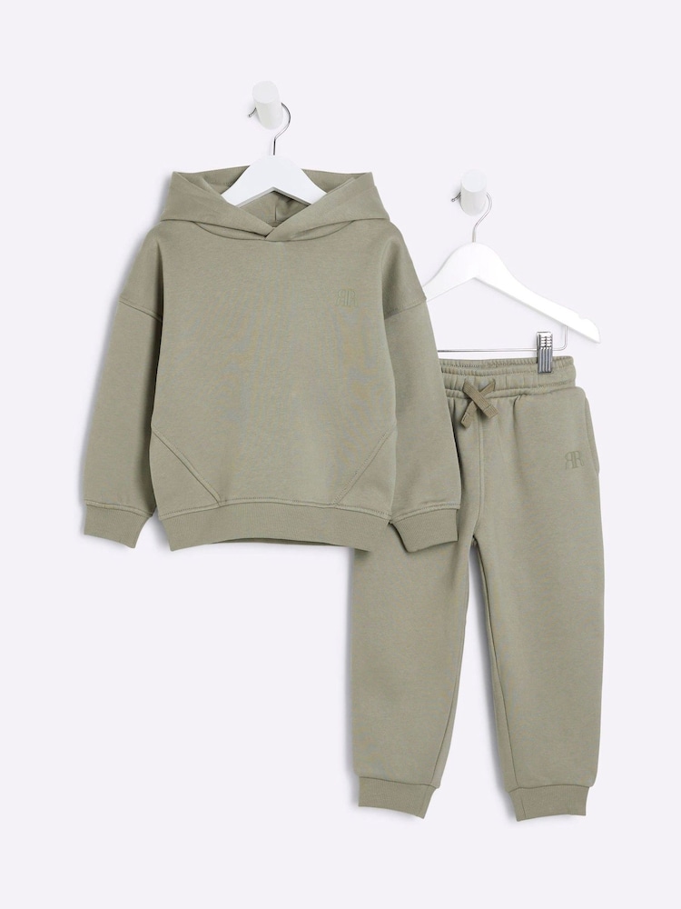 River Island Green Boys Essentials Hoodie Set - Image 1 of 5 River Island Green Boys Essentials Hoodie Set - Image 1 of 5