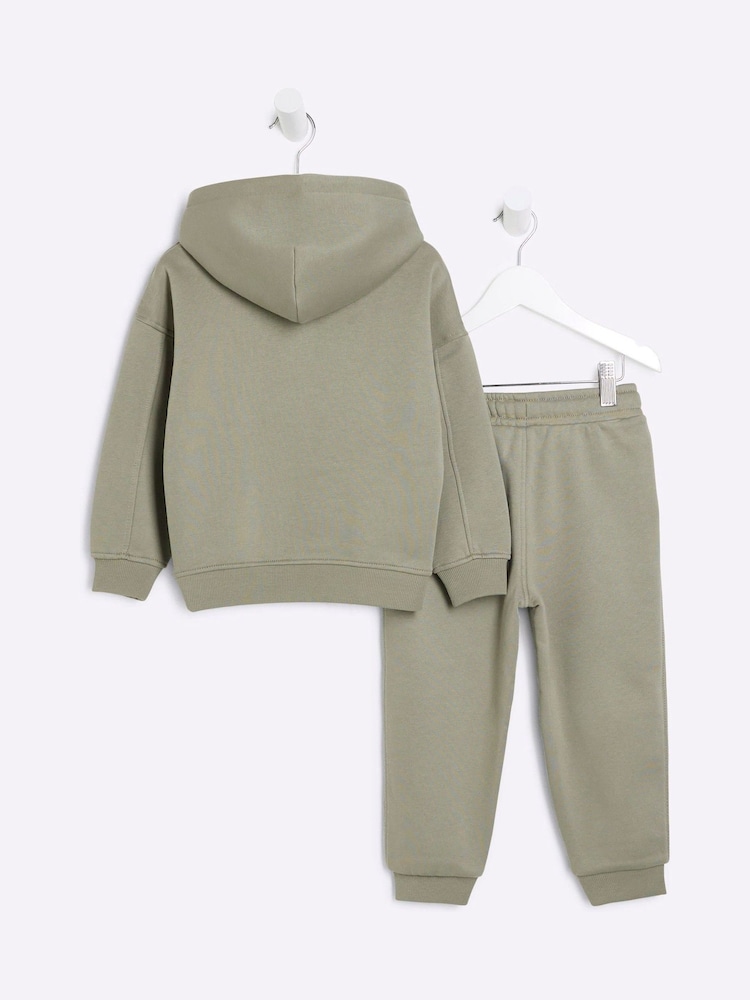 River Island Green Boys Essentials Hoodie Set - Image 2 of 5 River Island Green Boys Essentials Hoodie Set - Image 2 of 5