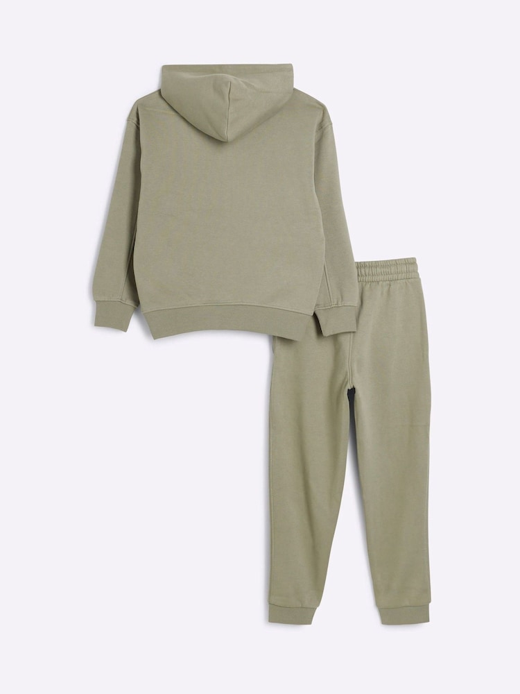 River Island Green Boys Essentials 100% Cotton Hoodie Set - Image 2 of 5 River Island Green Boys Essentials 100% Cotton Hoodie Set - Image 2 of 5