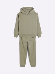 River Island Green Boys Essentials 100% Cotton Hoodie Set - Image 3 of 5
