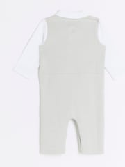 River Island Grey Boys Herringbone 100% Cotton Shirt Set - Image 2 of 4