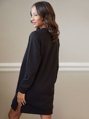 Threadbare Black Christmas Slogan Longline Sweatshirt - Image 3 of 5