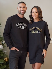 Threadbare Black Christmas Slogan Longline Sweatshirt - Image 5 of 5