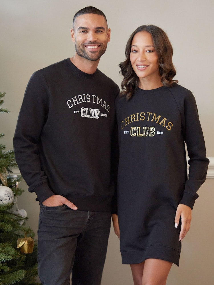 Threadbare Black Christmas Slogan Longline Sweatshirt - Image 5 of 5 Threadbare Black Christmas Slogan Longline Sweatshirt - Image 5 of 5